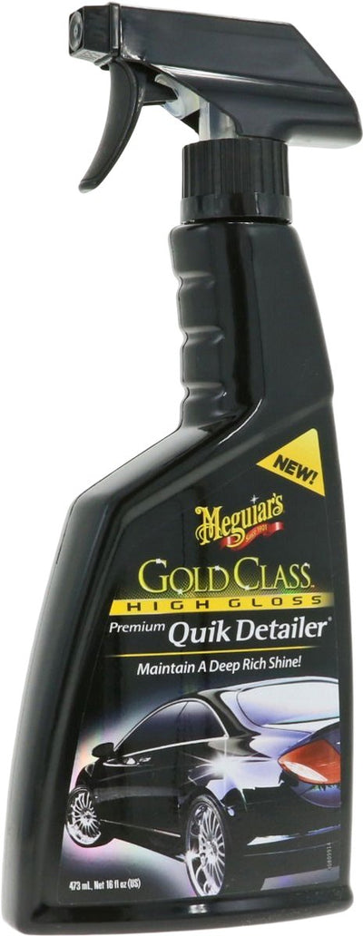 Meguiar's meguiar's gold class premium quik Detailer - 473 ml - spray de detalle rápido - alto brillo para pinturas oscuras - fórmula antiestática - elimina las huellas dactilares del polvo