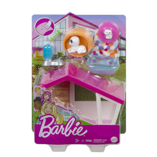 Barbie mini playset hondenhuis met hondje | 3 stuks