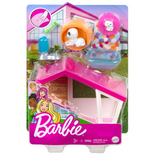 Barbie mini playset hondenhuis met hondje | 3 stuks