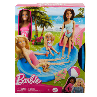 Mattel Blonde Pop con piscina y tobogán