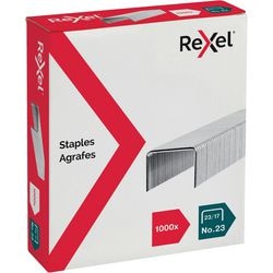 Grapas rexel plata 23 17 acero 1.000 piezas 130 hojas