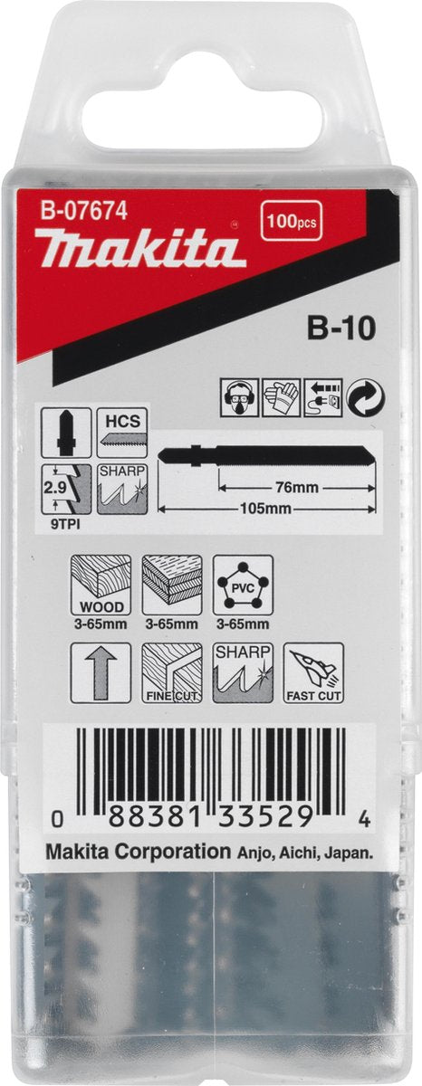 Accessori Makita lama per seghetto alternativo b10 - t301cd | 100 pezzi - b-07674