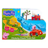 Gear2play peppa pig whizz around - klik-klak trein speelset - modulaire rijbaan voor whizz around voertuigen - interactief met muziek en geluid