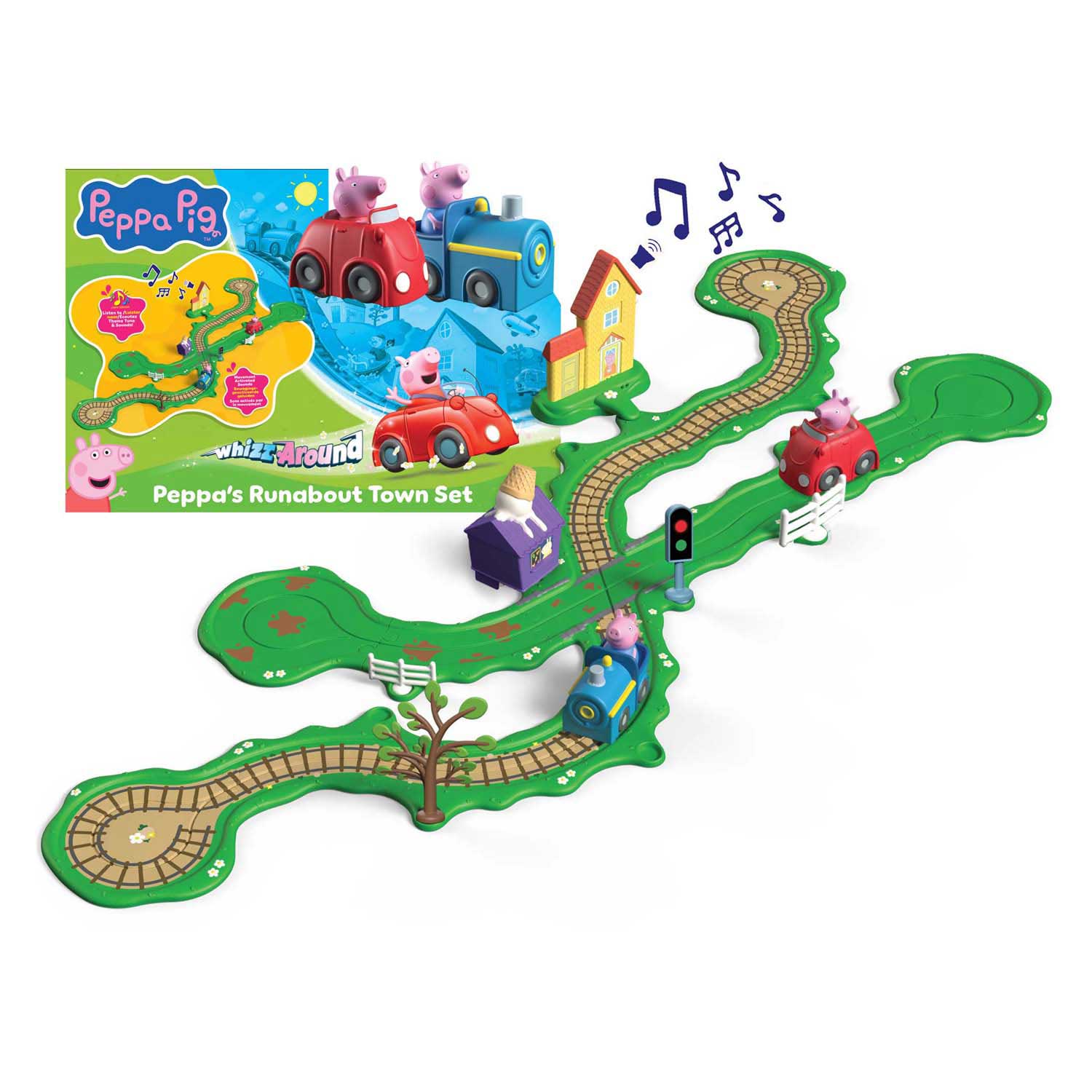 Spectron Peppa Whiz alrededor del set Runabout Town de Peppa