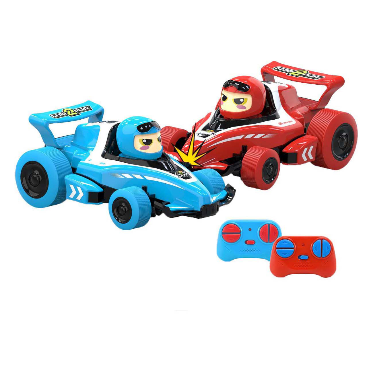 Gear2play RC Formula 1 Autoscontri con paraurti al neon 2 in 1