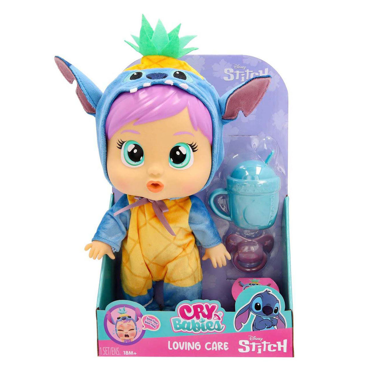 Bamboletta Spectron Cry Babies Loving Care Stitch - 26,5 cm