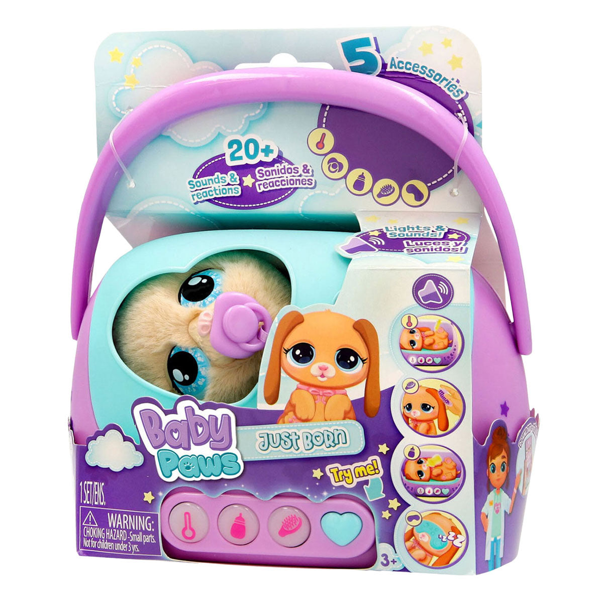 Spectron baby zampe cucciolo appena nato - incl. luce e suono