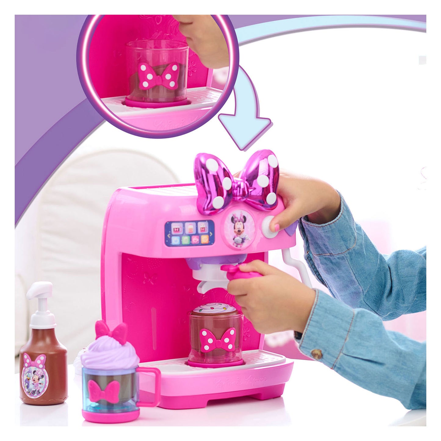 Set macchina da caffè Spectron Disney Minnie Mouse con suono luminoso - 10 pezzi.