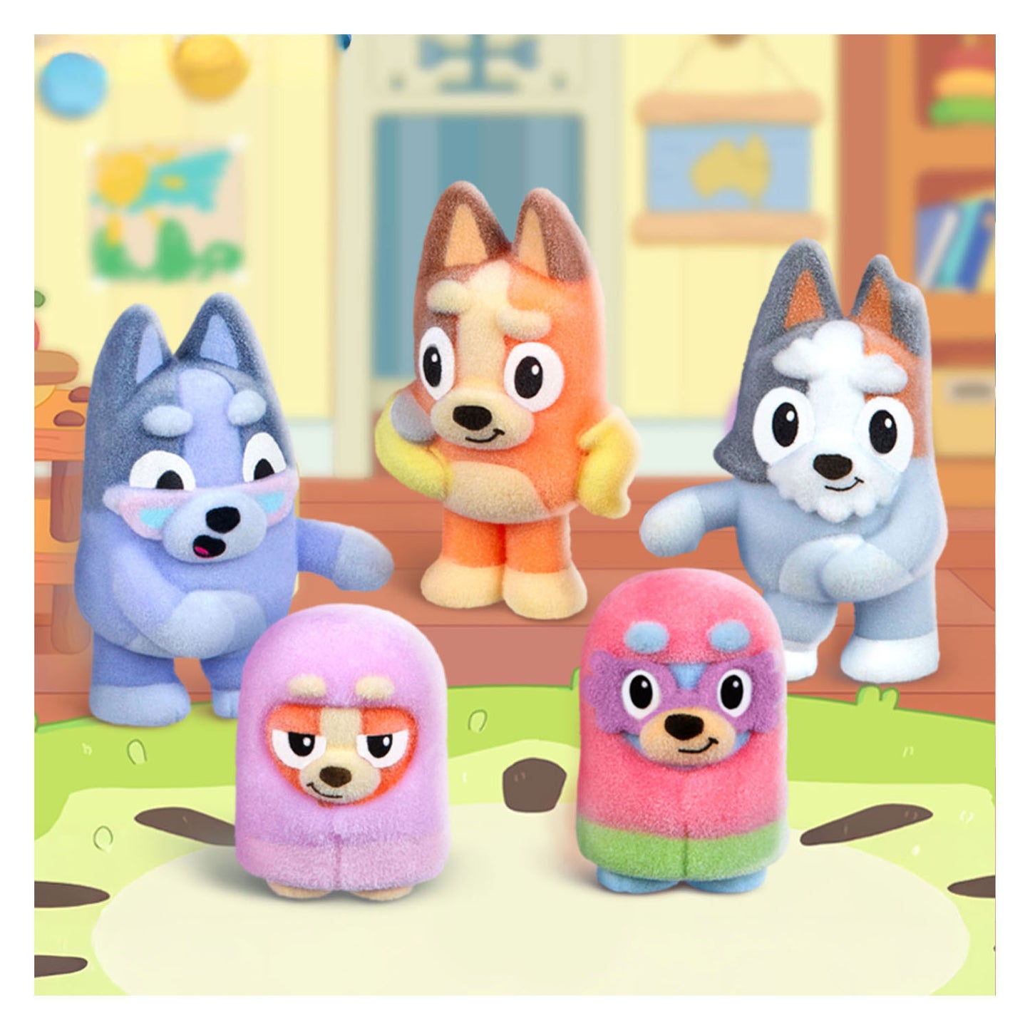Set a sorpresa con personaggi da collezione Spectron Bluey Fuzzies