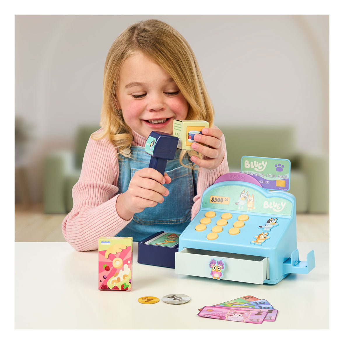 Moose Toys registratore di cassa giocattolo blu