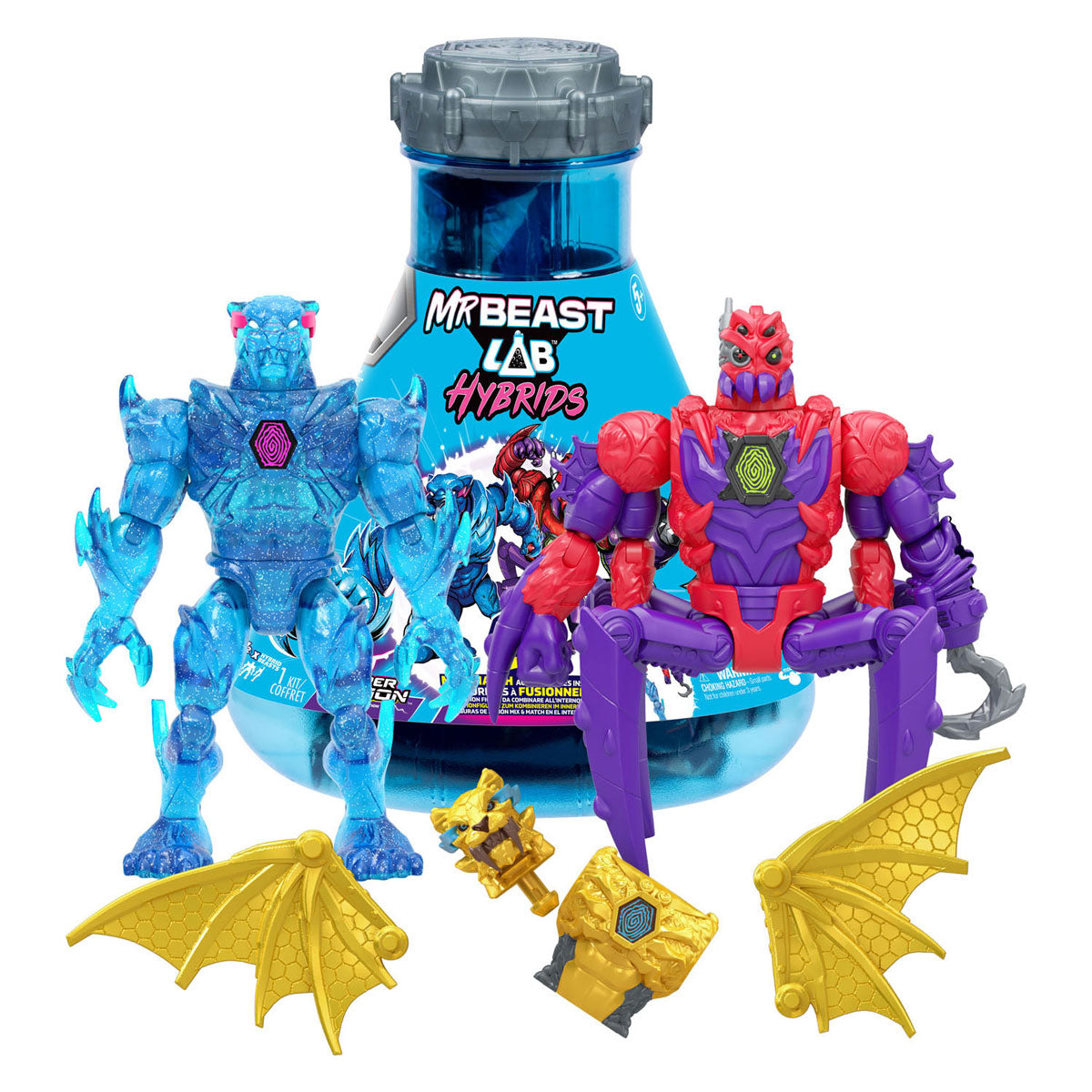 Action figure ibride di Spectron mrbeast lab, ragno e pantera energetica