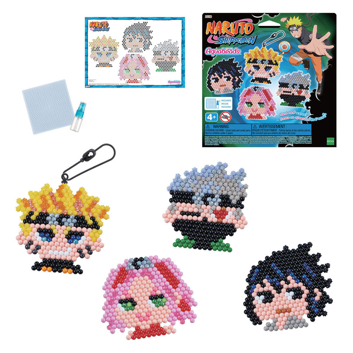 Aquabeads naruto keychain craft set - beads that stick together with water