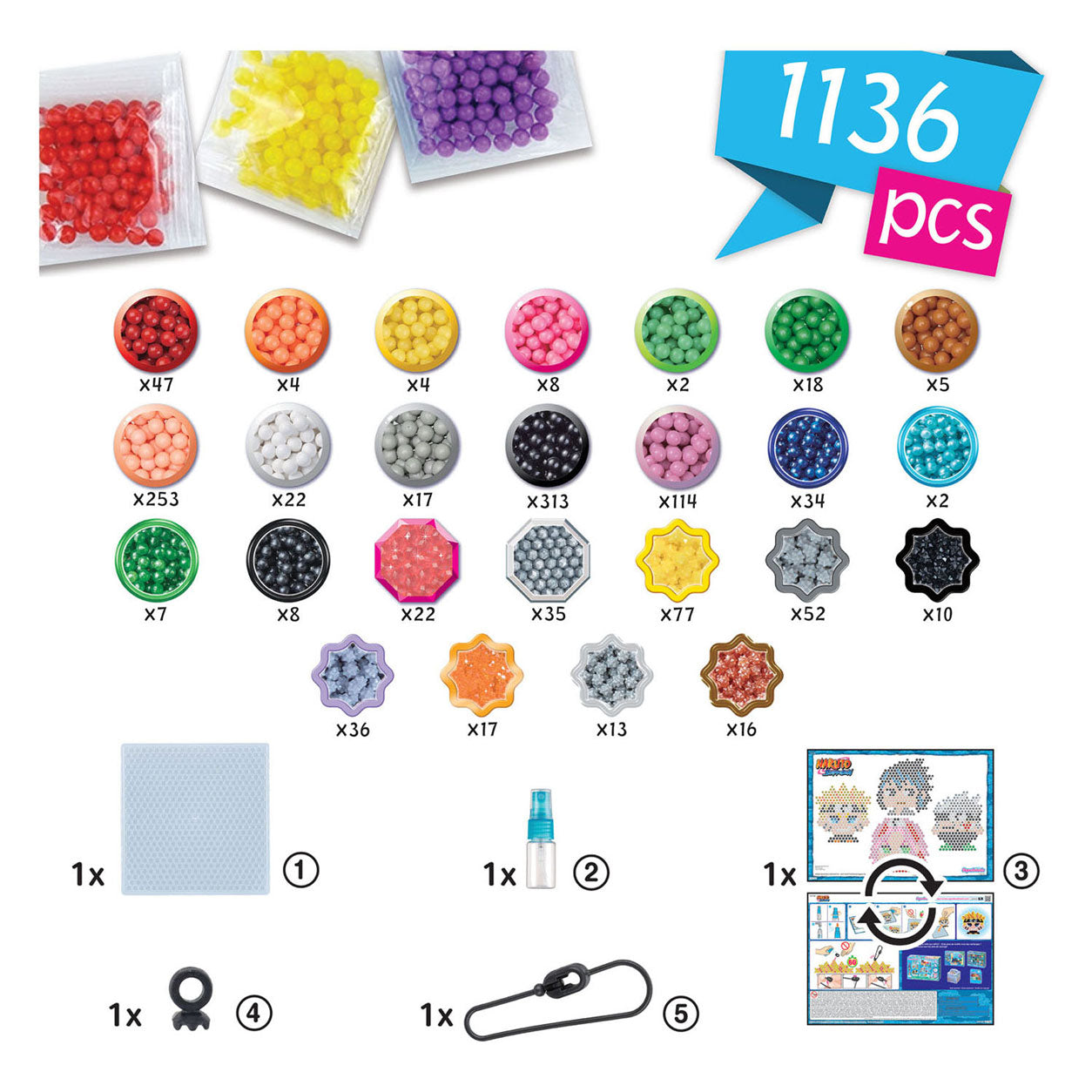Aquabeads naruto keychain craft set - beads that stick together with water