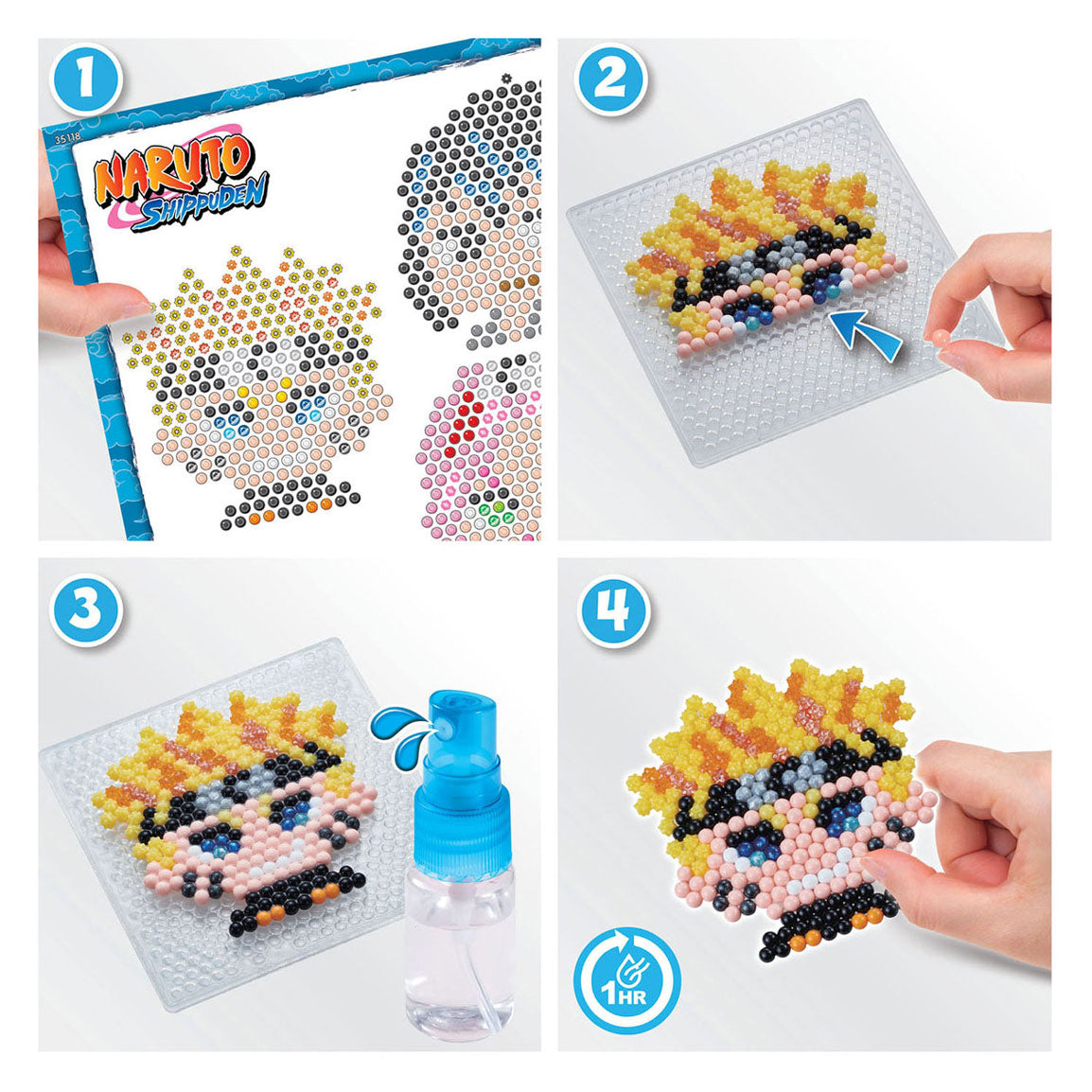 Aquabeads naruto keychain craft set - beads that stick together with water