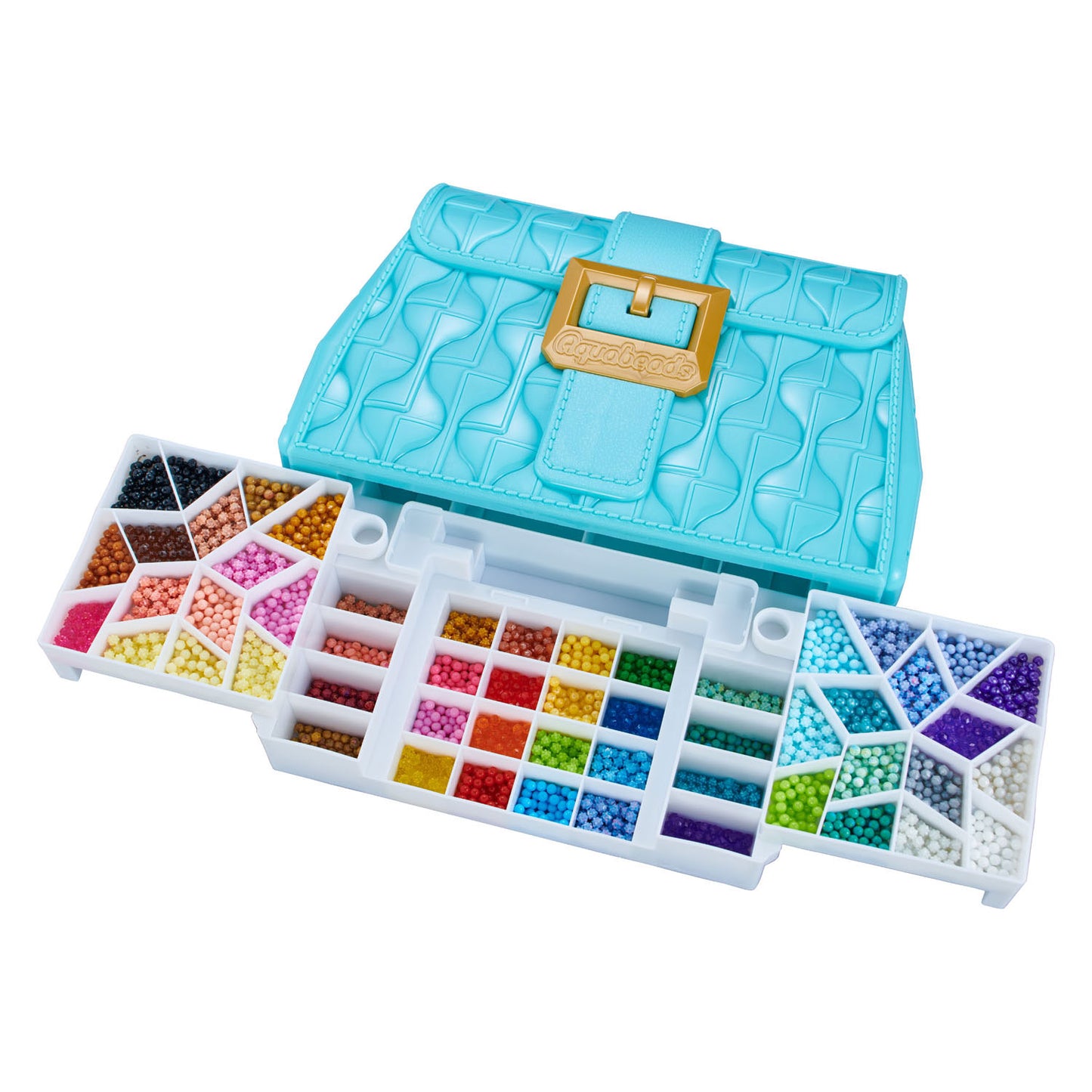 Aquabeads ontwerp studio ( tas)- complete knutselset 1400 parels in 48 kleuren-inclusief handige meeneemtas en sorteerbak