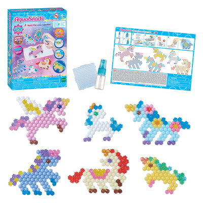 Kit artigianale Aquabeads per gli amici degli unicorni: set completo con 500 perline in 27 colori