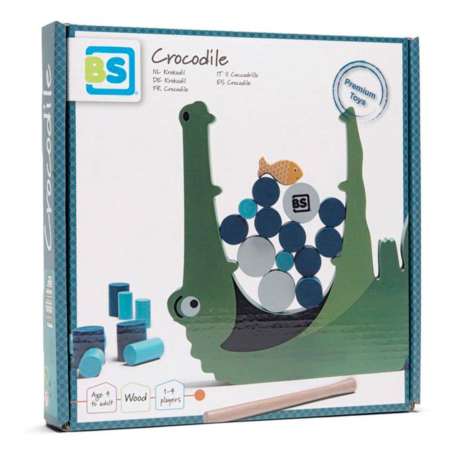 BS Toys Crocodile Wood Balance y Stapel Game