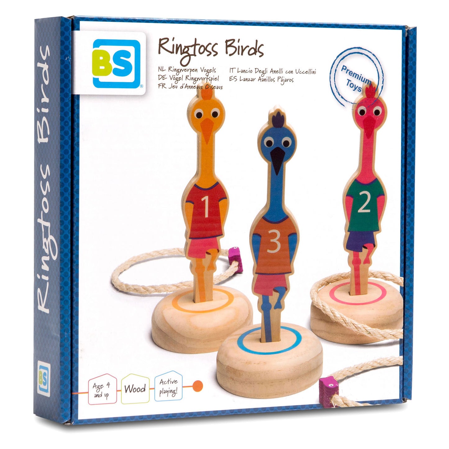 BS Toys Ringwerpen Vogels Game de lanzamiento de madera