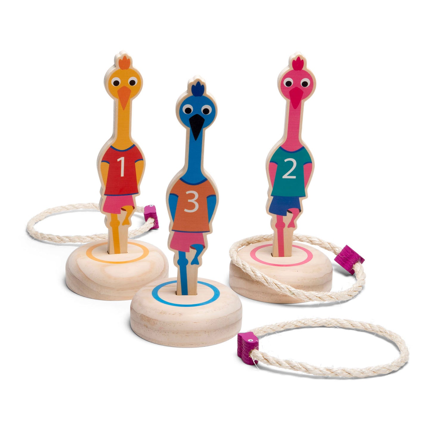 BS Toys Ringwerpen Vogels Game de lanzamiento de madera