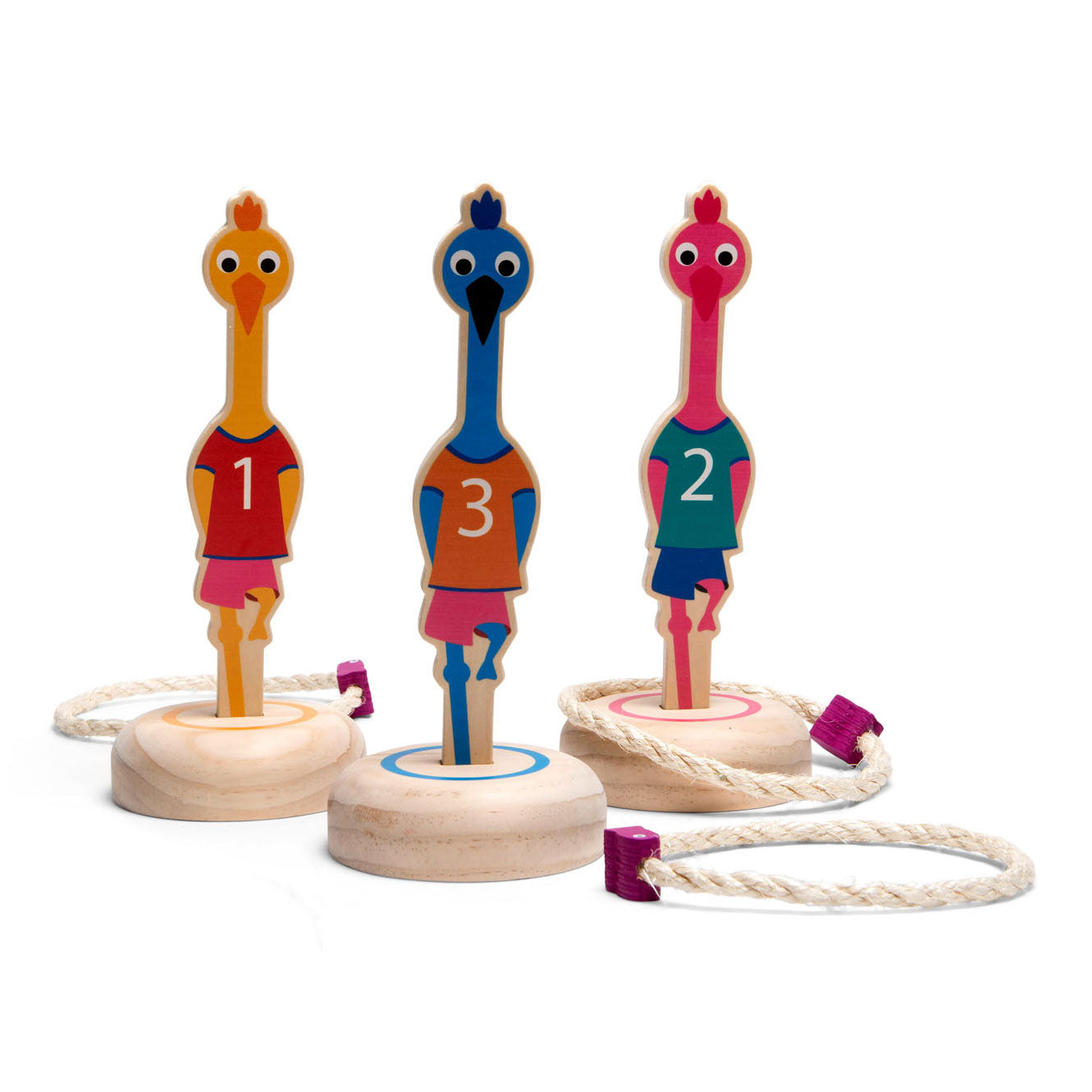 BS Toys Ringwerpen Vogels Game de lanzamiento de madera