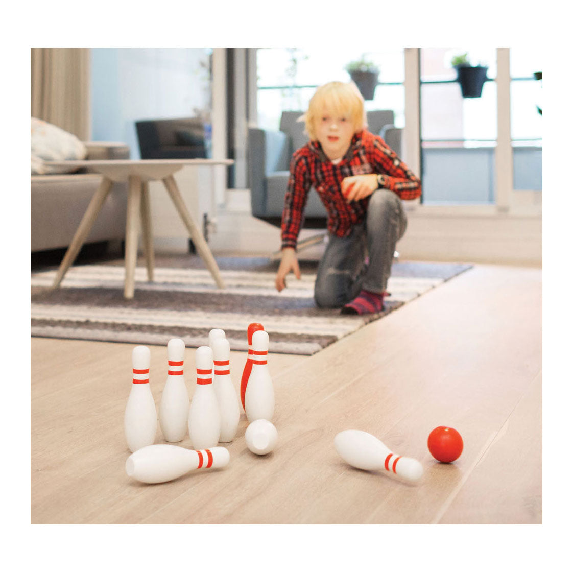 BS Toys Set de bolos de madera, 12dlg.