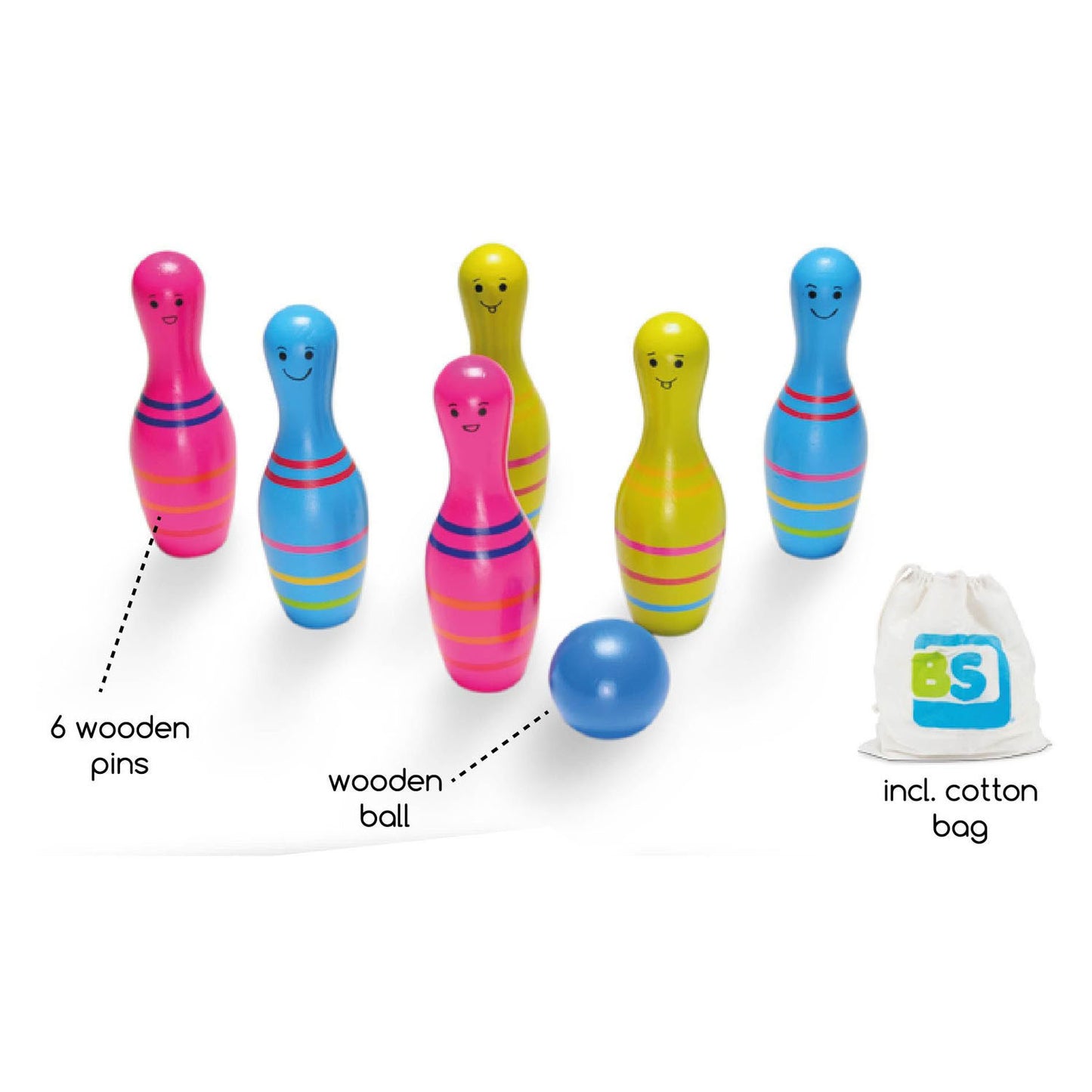 BS Toys Bowling Set Skittels Junior, 7dlg.