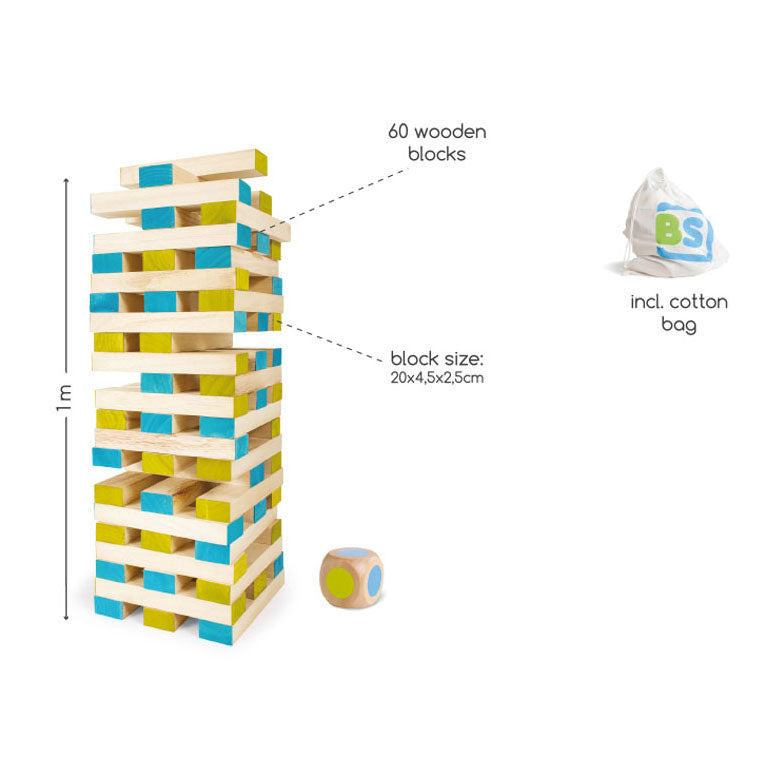 Giocattoli BS Mega Houten Wiebelt Tower Game, 61DLG.