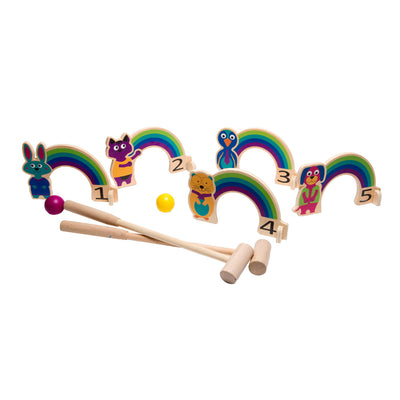 BS Toys Wooden Croquet Game Rainbow