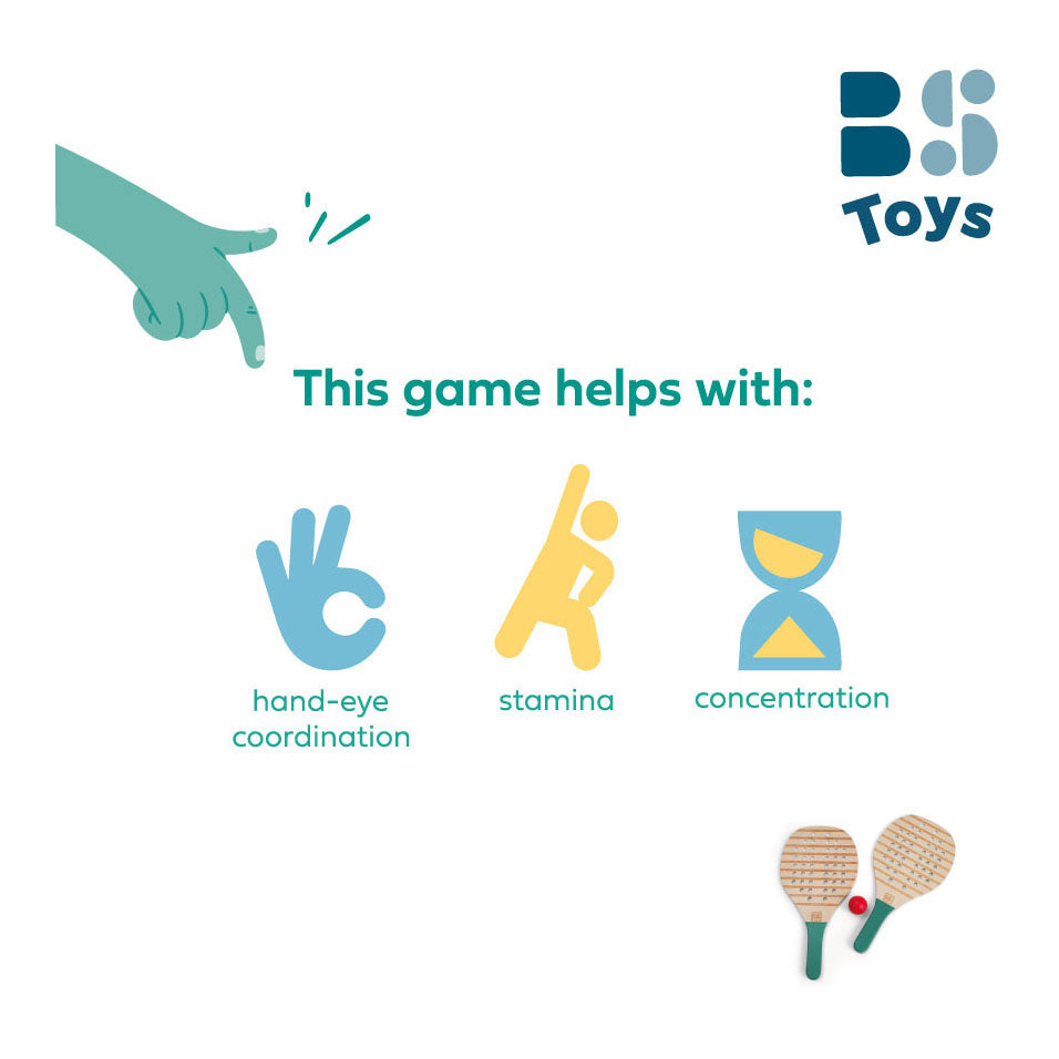 BS Toys Raquetas de madera Padel, 3dlg.