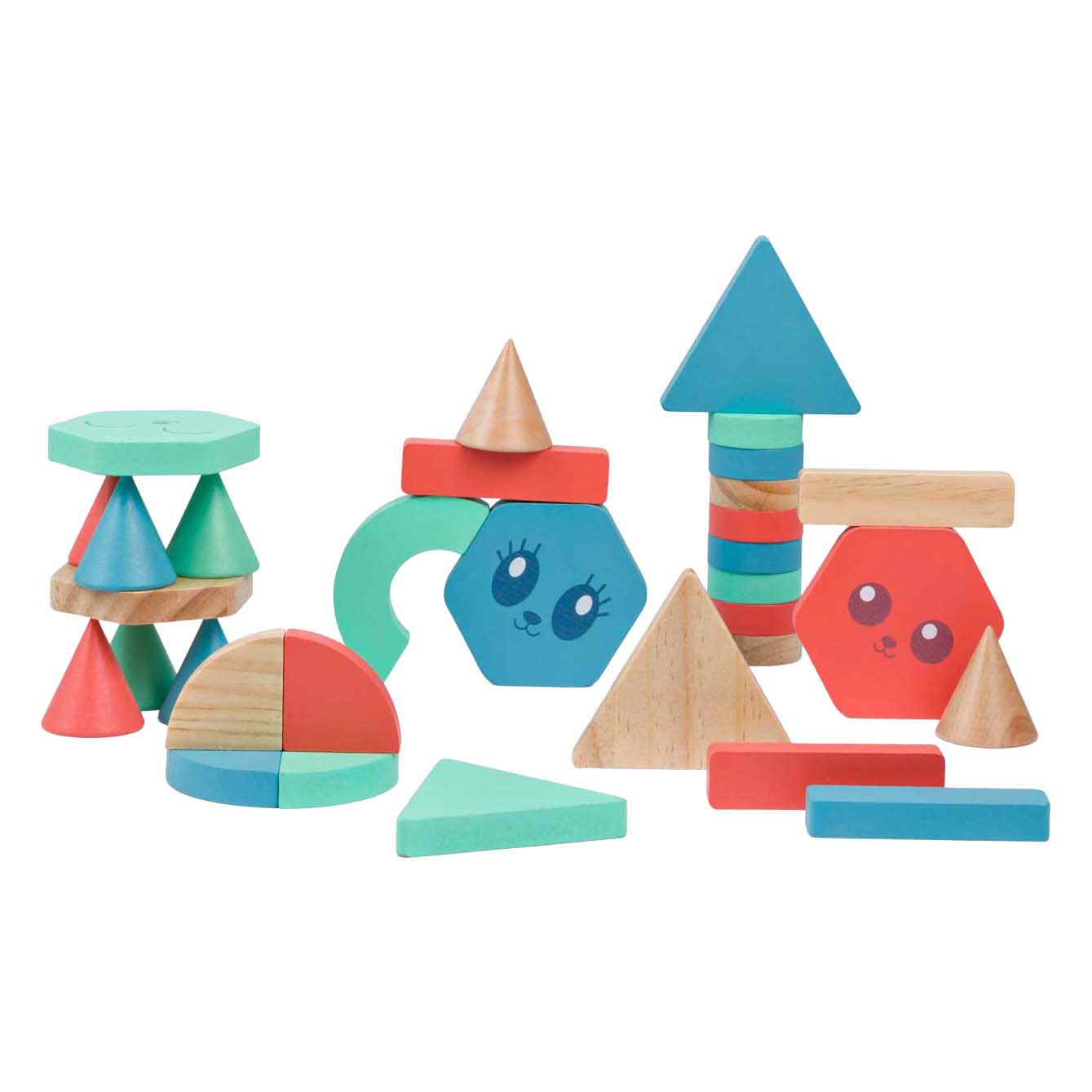Mattoncini da costruzione in legno Bs Toys - 38 pezzi.
