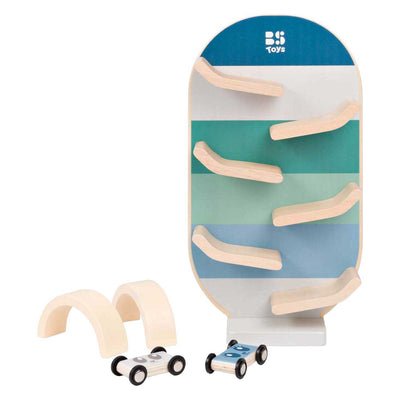 Juego de pistas de madera para coches BS Toys - 3 piezas.