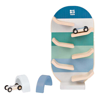 Juego de pistas de madera para coches BS Toys - 3 piezas.
