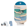Set di piste per auto in legno BS Toys - 3 parti.