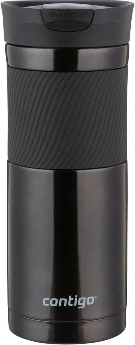 Tazza termica Contigo byron snapseal - nera - tazza termica in acciaio inossidabile, tazza di caffè da asporto, a prova di perdite, mantiene caldo fino a 7 ore, coperchio senza BPA lavabile in lavastoviglie, 590 ml