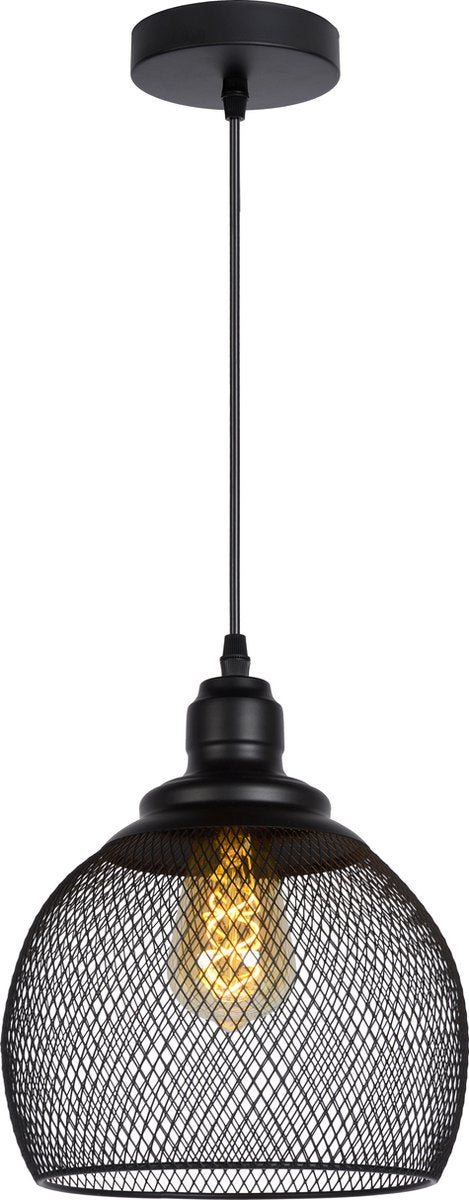 Lucide mesh - lampada a sospensione - ø 22 cm - 1xe27 - nero