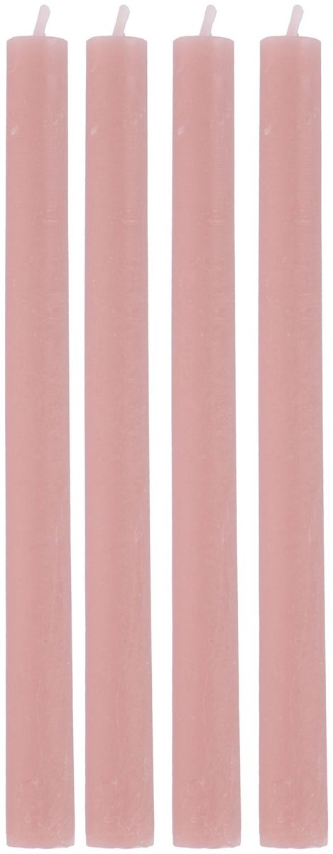 Set di 4 candele da cena Arti Casa - Durata 7 ore - Candele da tavolo - Rosa