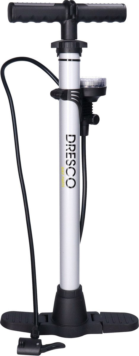 Dresco Bicycle Pump Manómetro 52 cm Dunlop, Presta, Schrader Valiel Silver