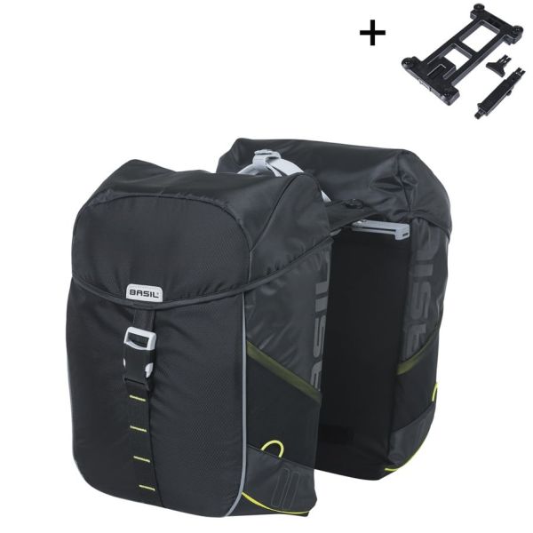 Basil Basil Double Bicycle Borsa miglia 34 litri 13 x 26 x 35 cm (2x) lime nero