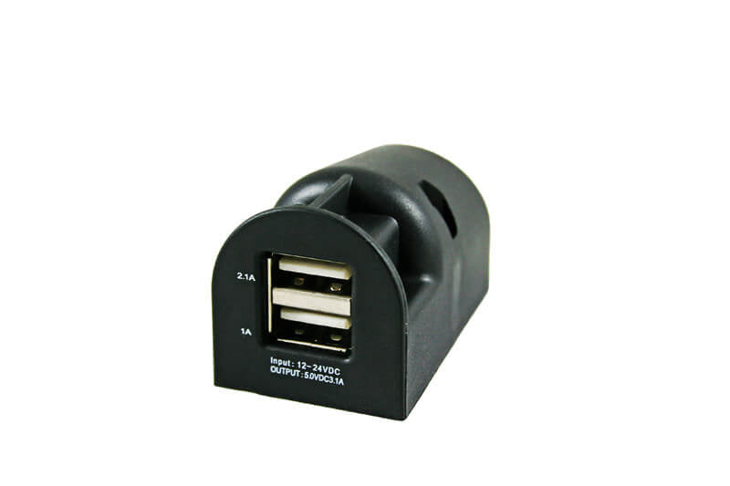 12 volt USB surface-mounted socket