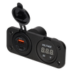 Voltmetro digitale Powerline 10-30 V e caricabatterie USB-A + USB-C - integrati
