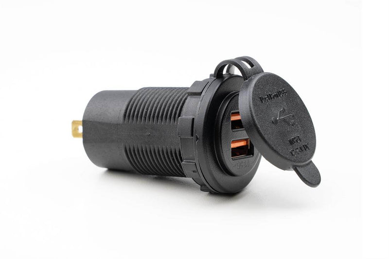 Caricatore USB Powerline integrato con USB-A 2.4a e USB-A QC3.0