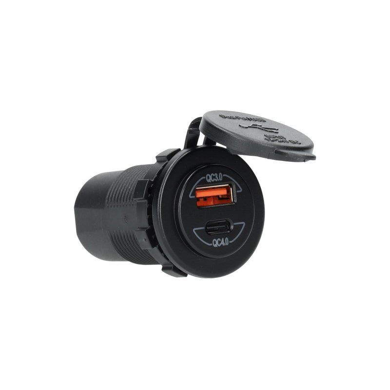 Caricatore USB Powerline integrato con USB-A QC3.0 e USB-C QC4.0