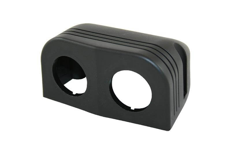 Power line double surface-mounted frame black