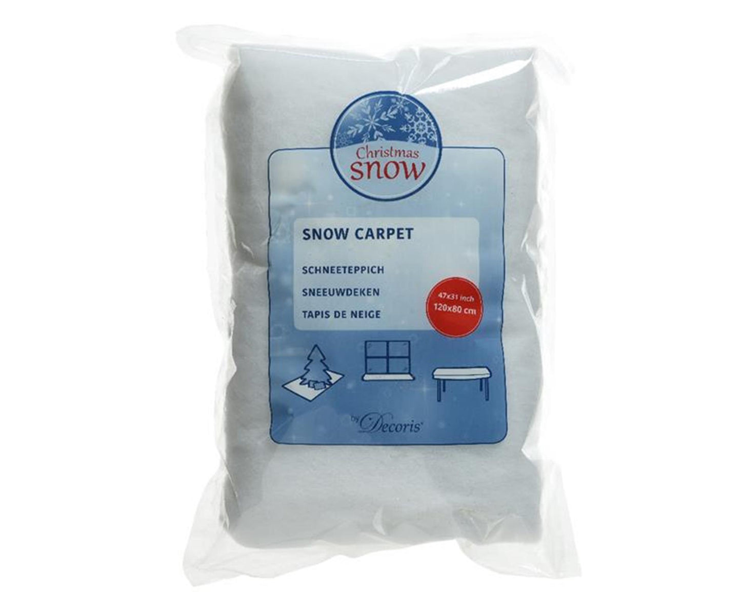Tappeto neve Decoris bianco 120x80 cm