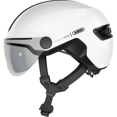 Abus fietshelm hud-y ace shiny white s - 51-55 cm - wit - geschikt voor gebruik op elektrische fietsen - stadsfietsen - 400 g