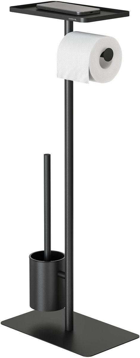 Mayordomo de inodoro Sealskin Brix con estante - portarrollos - portarrollos - negro