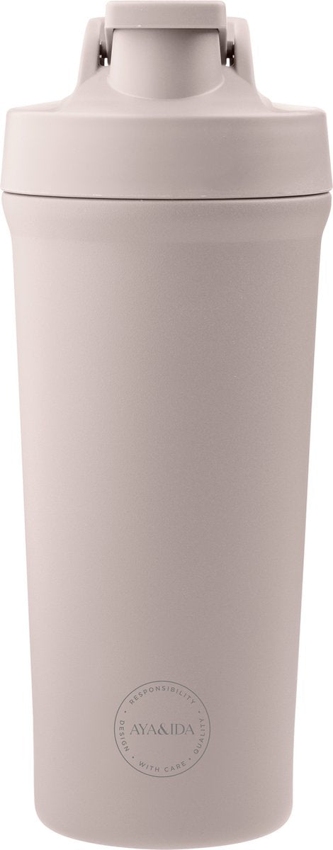 Aya ida - botella agitadora - botella para beber - deportes - fitness - vaso batido - 750 ml - rosa suave