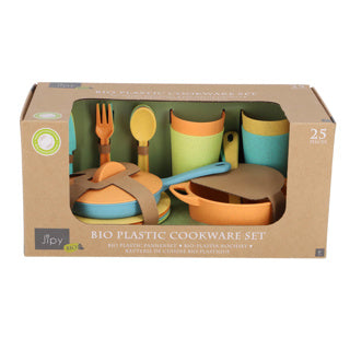 Set di padelle giocattolo bioplastica jipy set da 25 pezzi