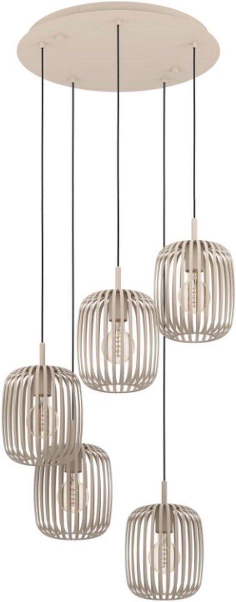 Lampada a sospensione Eglo Romazzina - e27 - ø 50 cm - colore beige sabbia