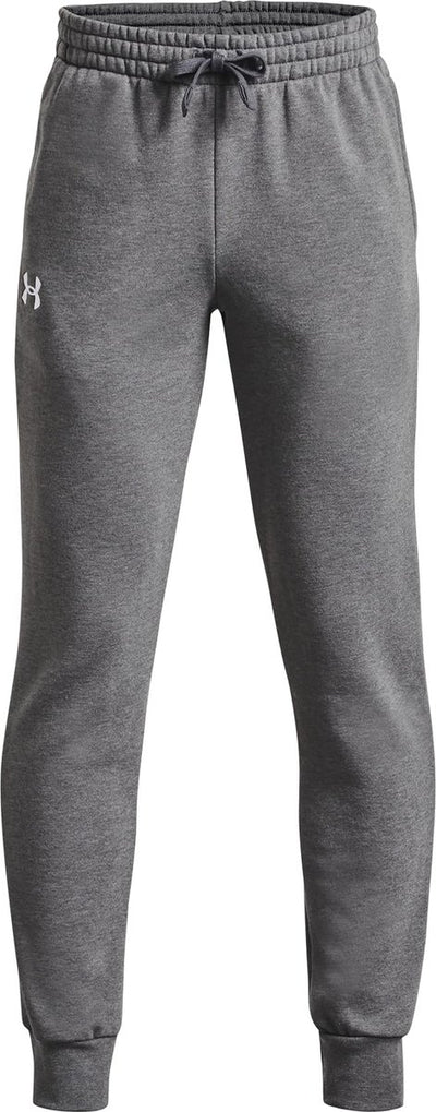 Under armour ua rival fleece joggers-gry jongens sportbroek - castlerock light heather - wit